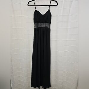 Lulu's Black Maxi Dress with Sheer Waist